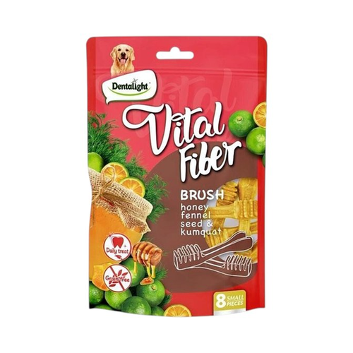 Vital Fiber | חטיף דנטלי מברשת שיניים ללא דגנים | דבש, זרעי שומר ותפוז סיני | 80 ג