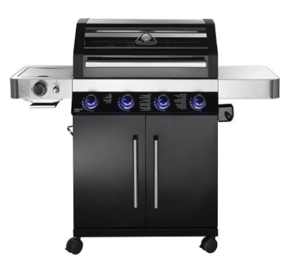 גריל גז משולב פחמים GS- Gourmet 4B +כירה (צבע שחור )