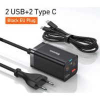 מטען קיר סופר מהיר של חברת baseus העולמית עם כבל מאריך באורך 1.5 מטר בהספק טעינה 65W