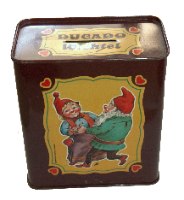 קופסה ממתכת, קופה למטבעות עם ציור של גמדים, וינטאג' סולינגן גרמניה