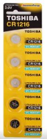 5 סוללות ליתיום כפתור CR1216 טושיבה Toshiba