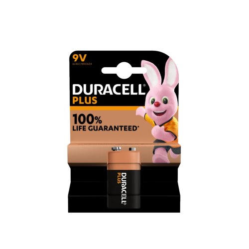 סוללה מרובעת Duracell Plus במתח 9V