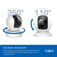 מצלמת אבטחה 360° Tp-Link Tapo C222 4MP – מראה טווח סיבוב אופקי 360 והטיה אנכית 110 אלחוטי