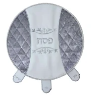 כיסוי מצה לפסח עגול דמוי עור וקטיפה דגם fin