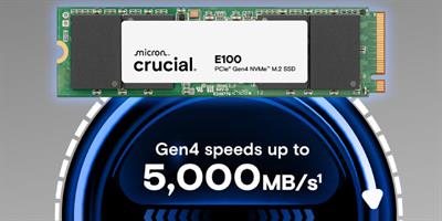 Crucial 1TB E100 PCIe 4.0 Gen4 2280 NVMe M.2 SSD Bulk