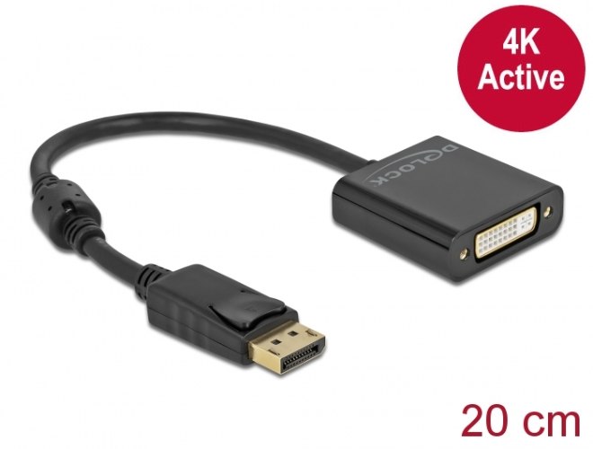 מתאם אקטיבי Delock Active DisplayPort 1.2 Adapter to DVI 4K