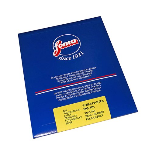 FOMAPASTEL MG 101 (YELLOW) SEMI MAT 30x40cm 10 sheet  נייר להדפסה אנלוגית שחור לבן בסיס FB צבוע צהוב