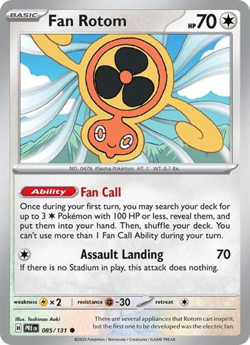 קלף בודד single פוקימון - fan rotom - Prismatic Evolutions - 085/131