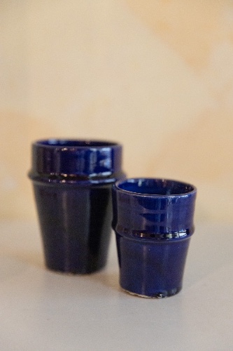 כוס טנג'יר כחולה L