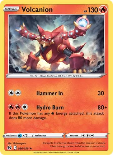 קלף בודד single פוקימון - volcanion - Crown Zenith - 026/159