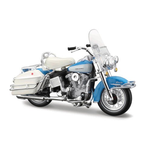 דגם אופנוע הארלי דוידסון - Maisto 1:18 HARLEY-DAVIDSON Motorcycle 1966 FLH ELECTRA Glide Blue