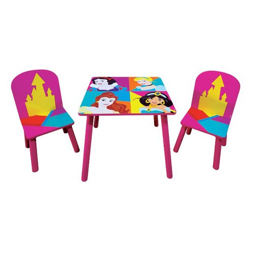 סט שולחן + 2 כסאות עץ נסיכות