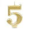 נר מספר 5 - נרות יום הולדת זהב שמחה