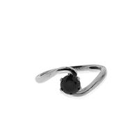 טבעת יהלום שחור 1.00 קראט | טבעת טוויסט זהב 14 קראט