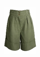 Olive Tailored Bermuda Shorts