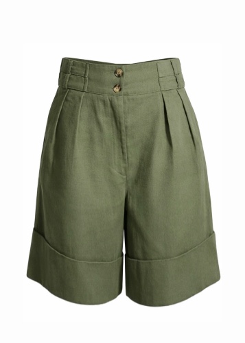 Olive Tailored Bermuda Shorts