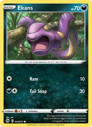 קלף בודד single פוקימון - ekans - Champion's Path - 033/073