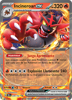 קלף פוקימון בודד single - INCINEROAR EX – TEMPORAL FORCES – 034/162