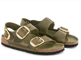 BIRKENSTOCK MILANO BIG BUCKLE OLIV בירקנשטוק סנדלי נשים