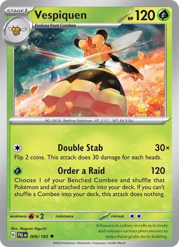 קלף בודד single פוקימון - vespiquen - Paldea Evolved - 009/193
