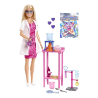 ברבי - בובת ברבי מדענית עם שולחן עבודה -  BARBIE JCR70