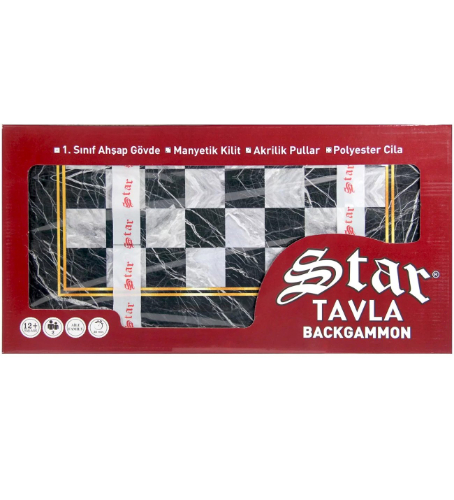 שש בש שחמט  עץ מפואר - STAR TAVLA 2078