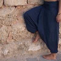 מכנסי אלאדין כחול נייבי מכותנה נפאלית