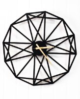 בלעדי! שעון קיר גדול בעיצוב ייחודי מוטיב משולשים עשוי עץ בחיתוך לייזר בקוטר 60\80 ס"מ וצבע לבחירה