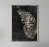 סט זוג תמונה מחולקת של פרפר מונוכרום מודפס על קנבס מתוח וממוסגר | "תקווה באפלה" כנפי פרפר שחור לבן