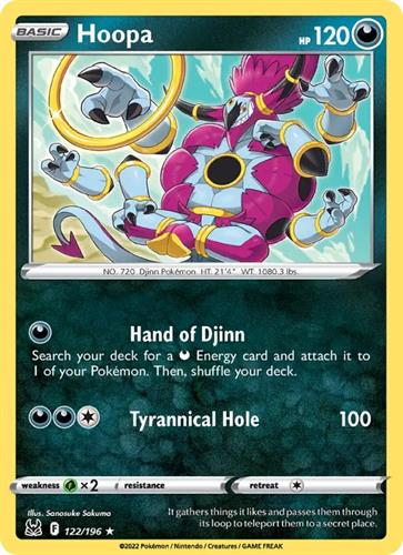 קלף בודד single פוקימון - hoopa - Lost Origin - 122/196