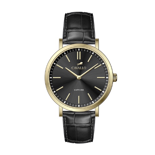 שעון Cavallo CLASSICO עור שחור/זהב לגבר