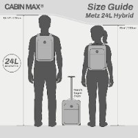 טרולי משולב תיק גב עליה למטוס CABIN MAX METZ HYBRID 24L BLACK 40x30x20