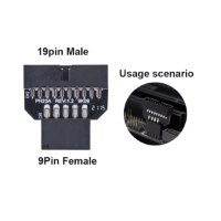 מתג 2.0 USB ללוח אם USB 9 pin1 עד 2 יציאות USB2.0 לוח אם למחשב