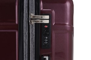 סט 3 מזוודות איכותיות פוליקרבונט TESLA עם מנעול TSA - צבע דובדבן
