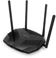 ראוטר Mercusys AX1800 Dual-Band WiFi 6 MR70X – ראוטר שחור בעל 4 אנטנות ונורית חיווי ירוקה