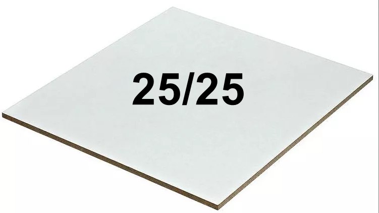 משטח MDF מרובע 25/25 ס"מ - לבן