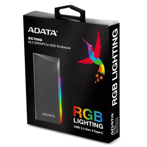 מארז חיצוני לדיסק A-DATA EC700G M.2/NVME USB-C ENCLOSURE RGB