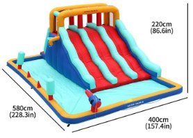 מתנפח מים עם מגלשה תלת מסלולית W73068 מבית Doctor Dolphin