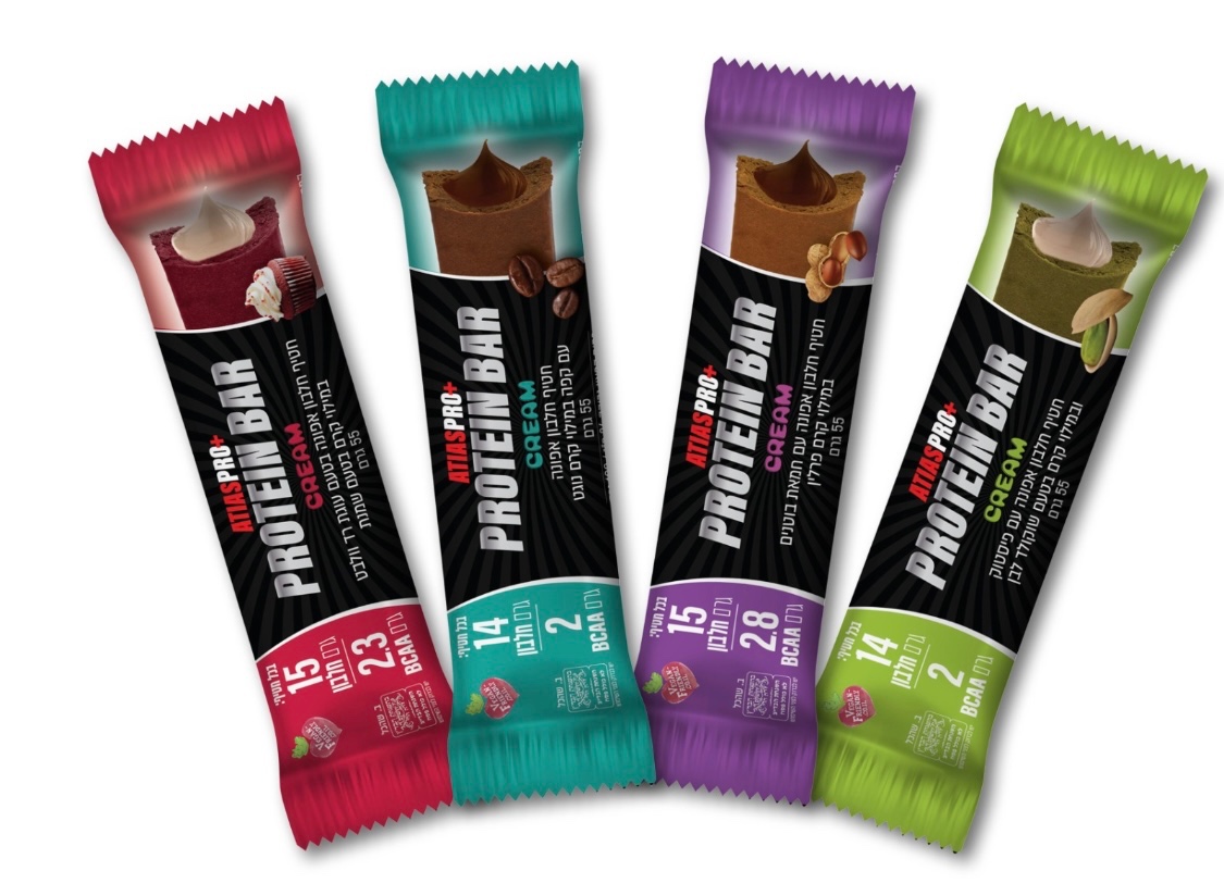 חטיפי חלבון Atias Pro+ Cream – חטיף טבעוני במילוי קרם מפנק! (24 יחידות במארז)