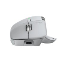 עכבר אלחוטי צבע אפור Logitech MX Master 4 For Mac – מציג את צידו השמאלי של העכבר עם גלגלת צד