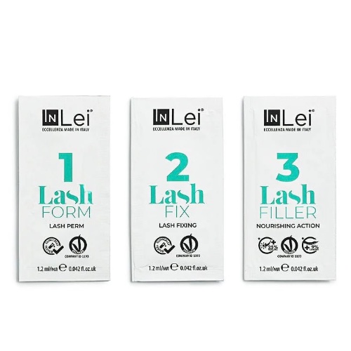 InLei מיני ערכה להרמת ריסים שקית אחת מכל שלב 3 שלבים 1.2 מ״ל