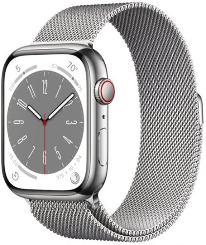 שעון חכם Apple Watch 41mm Series 8 GPS  צבע שעון Silver Stainless Steel Case