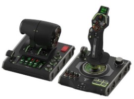 בקר טיסה ומצערת Turtle Beach VelocityONE Flightdeck PC – OLED שני רכיבים שחורים עם הדגשות ירוקות מוארות