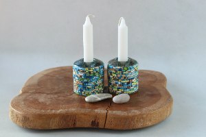 פמוטים דו צדדיים בגווני ירוק וחום