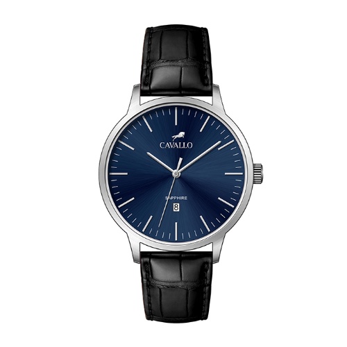 שעון Cavallo SAN GIOVANNI עור שחור/כחול לגבר