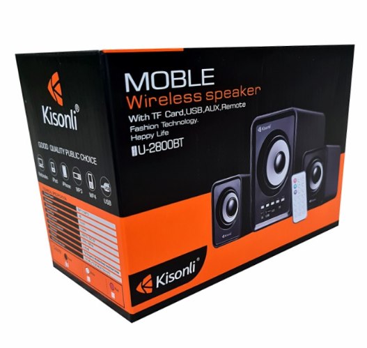 רמקולים למחשב 2.1 + בלוטוס + שלט חברת Kisonli דגם -U280BT