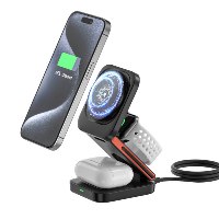 מטען אלחוטי מגנטי 3 ב1 iPhone