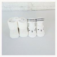 גרבנעל לתינוקות במארז של 4 זוגות גרביים צבע לבן פריט שימושי לתינוקות בימים הראשונים וכמתנה ליולדת, גרבנעל לתינוקות כותנה היפואלרגנית,