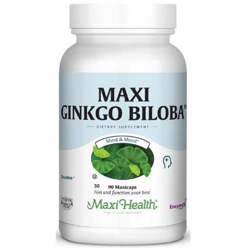 -- גינקו בילובה Ginkgo Biloba -- מכיל 90 קפסולות, 120 מג Maxi Health