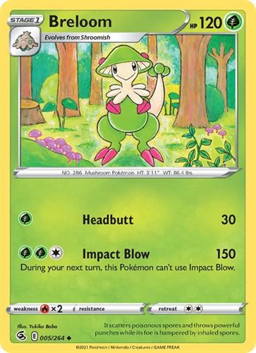 קלף בודד single פוקימון - breloom - Fusion Strike - 005/264